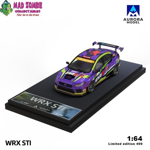 Aurora Model 1/64 Scale - Subaru WRX STI Widebody EVA Livery Purple - (Limited to 499 Pieces World Wide)