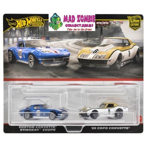 Hot Wheels Premium 2 Pack '69 COPO Corvette / Custom Corvette 