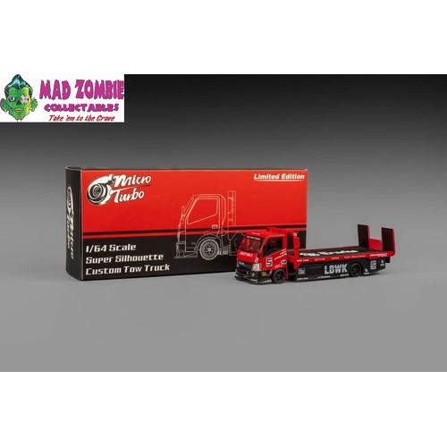 Micro Turbo 1/64 - Fully floor-standing flatbed trailer Super Silhouette Metallic Red - PRE-ORDER