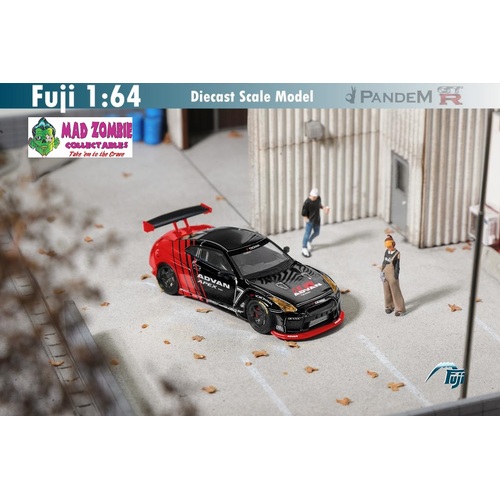 Fuji 1/64 Scale - Nissan Skyline GTR R35 Pandem Rocket Bunny Kit Black Advan (PRE-ORDER)