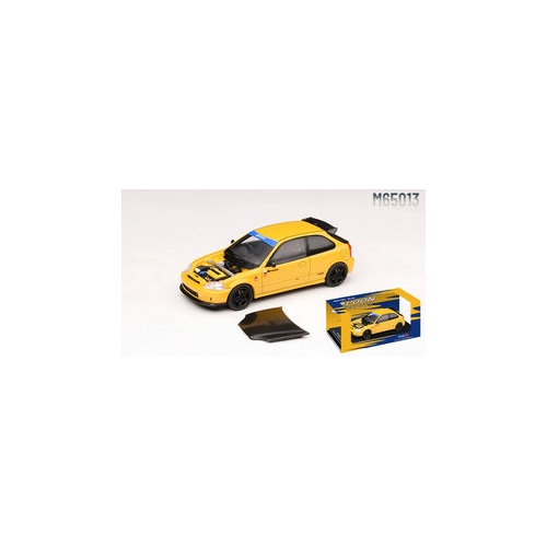 Motorhelix 1:64 Scale Spoon Honda Civic Tyoe R EK9 Yellow