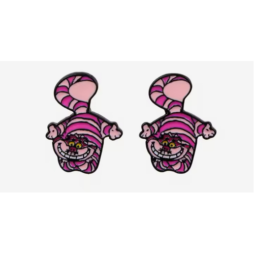 Alice in Wonderland Cheshire Cat Enamel Earrings