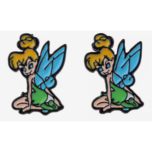 Peter Pan Tinkerbell Enamel Earrings