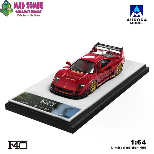 Aurora Model 1/64 Scale - Ferrari F40 Metallic Transparent Red - (Limited to 499 Pieces World Wide) - PRE-ORDER