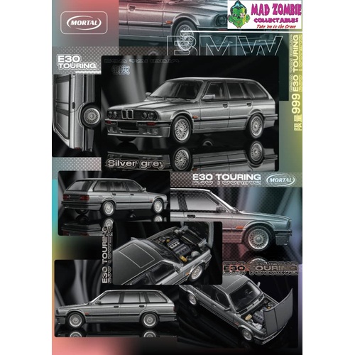 Mortal 1/64 Scale - 3 Series Mk1 E30 Wagon Open-Engin Hood, Visible Engine Silver - PRE-ORDER