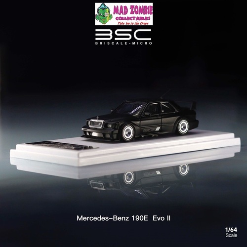 Briscale Micro 1/64 Scale - Mercedes Benz 190E EVO W201 Matte Black - (PRE ORDER)
