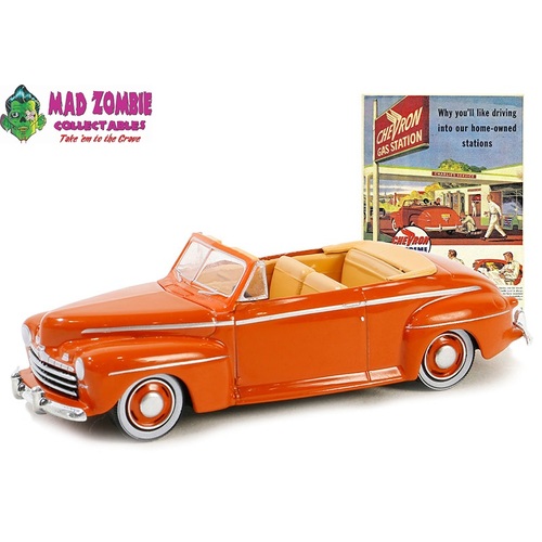 Greenlight 1/64 Vintage Ad Cars Series 10 - Chevron Supreme - 1946 Ford Super Deluxe Convertible