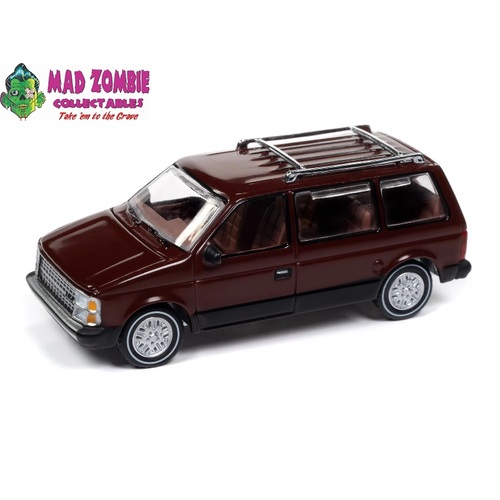 Auto World 1/64 Premium 2024 Release 2B - 1985 Dodge Caravan Crimson Red w/Black Lower Sides
