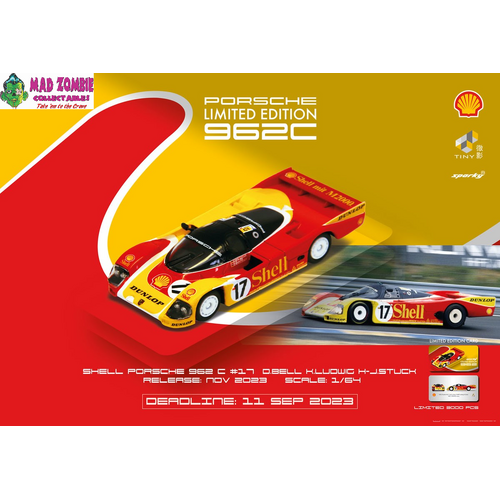 Sparky x Tiny 1/64 - Porsche 962C Shell Le Mans 1988 2nd D.Bell K.Ludwig H.J.Stuck SHELL #17 (Tiny Exclusive) - (PRE-ORDER)