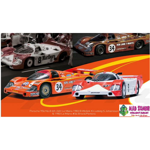 Sparky x TIny 1/64 - Porsche 956 No.8 6th 24H Le Mans 1983 B.Wollek K.Ludwig S.Johansson & 1983 Le Mans #34 Brock/Perkin -Tiny Exclusive - (PRE-ORDER)