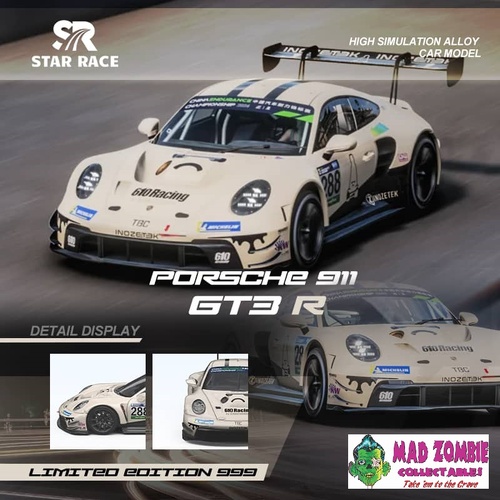 Star Race 1/64  - 992 GT3 R (Race Version) White #288 (PRE-ORDER)