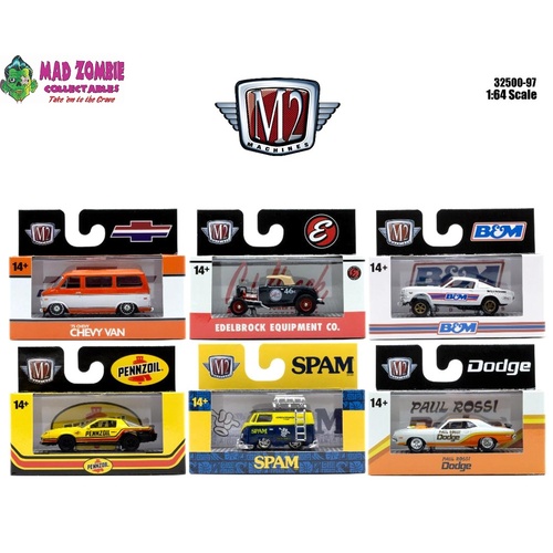 M2 Machines 1/64 Scale -  Auto-Thentics Release 97 Assortment -  (FACTORY SEALED WITH CHANCE OF A CHASE) - (PRE-ORDER)