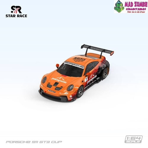 Star Race 1/64  - 911 GT3 Cup (992) Livery Orange Patagonia (PRE-ORDER)