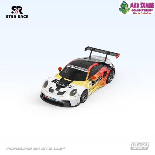 Star Race 1/64  - 911 GT3 Cup (992) Livery White Katana (PRE-ORDER)