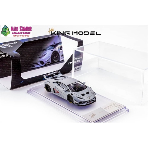 King Model - Huracan LP610-4 LB Wide Body Modified Magnet Hood, Visible Engine Combat Grey  (PRE-ORDER)