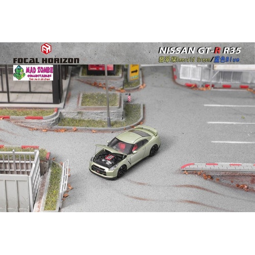 Focal Horizon 1/64  -  GT-R R35丨Open-Hood, Visible Engine Emerald Green (PRE-ORDER)