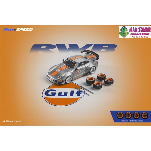 Fast and Speed  1/64 Scale - RWB993 GT Wing Gulf Raw Titanium Livery (PRE-ORDER)