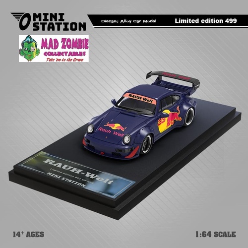 Mini Station 1/64 Scale - RWB964 GT Wing Redbull Livery - (Limited to 499 Pieces World Wide)  - (PRE-ORDER)