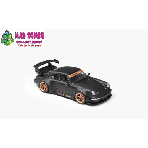 Briscale Micro 1/64 Scale - RWB964 GT Wing Matt Black Color (Gold Rims) - (PRE ORDER)