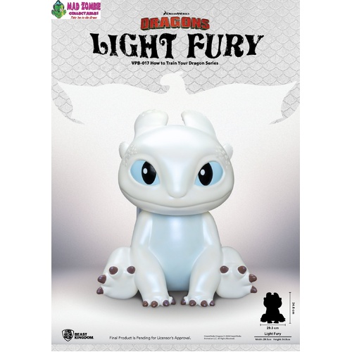 How to Train Your Dragon Beast Kingdom Large Vinyl Piggy Money Bank - Light Fury