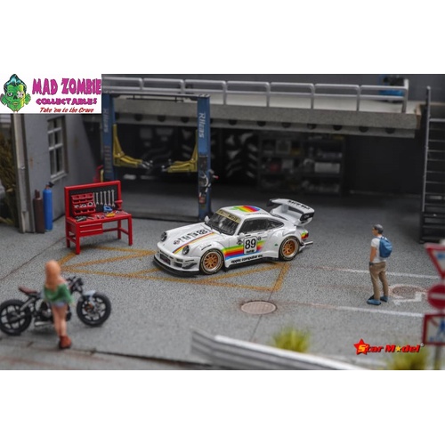 Star Model 1/64 Scale -RWB 930 GT Wing with Exhaust Pipe Details White Apple #89  - (PRE-ORDER)
