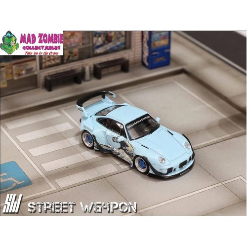 Street Warrior 1/64 Scale - Porsche RWB 993 KANAGAWA SURFING livery (GT WING) - Limited to 500 Pieces World Wide