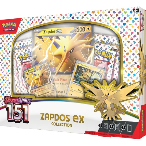 Pokemon TCG - Scarlet & Violet 151 4-Pack Zapdos ex Collection Box
