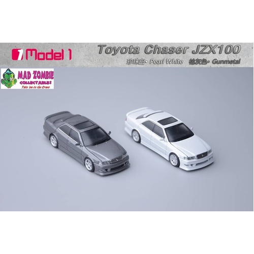 Model 1 1/64 Scale - Chaser MK6 (JZX100) Open-Hood, Visible Engine Pearl White - (PRE-ORDER)
