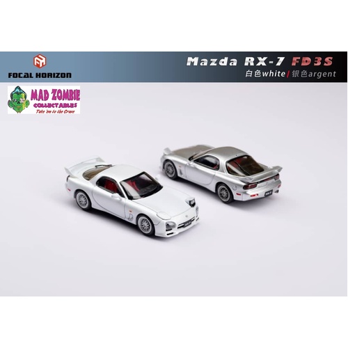 Focal Horizon 1/64 - RX-7 FD3S A Spec, Mazda Speed Edition Open-Hood, Visible Engine, Magnetic Pop-up Headights White (PRE-ORDER)