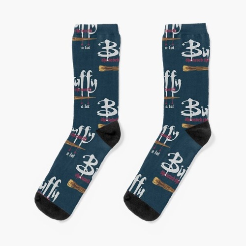 Buffy Calf High Socks - Logo