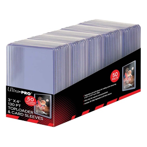 ULTRA PRO TOPLOADER - 3" x 4" Super Thick 130pt w/ Thick Card Sleeves 50ct