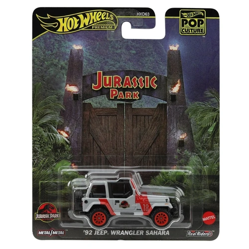 Hot Wheels 1/64 Pop Culture K Case 2025 - Jurassic Park - 92 Jeep Wrangler Sahara