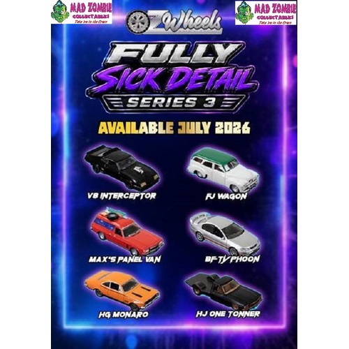 Oz Wheels - Fully Sick Detail OZ Wheels Release 3 Set of 6 (Chance of a Chase) - PRE-ORDER