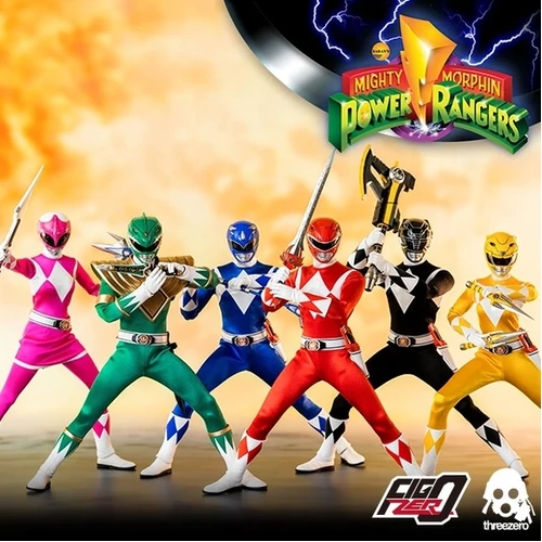 Threezero Mighty Morphin Power Rangers FigZero 1/6 Core Rangers + Green Ranger 6-Pack