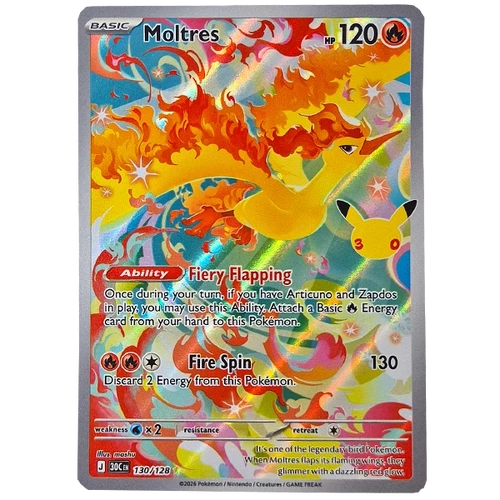Pokémon TCG 30th Celebration Collection - Moltres Illustration Rare - 130/128