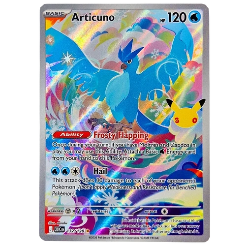 Pokémon TCG 30th Celebration Collection -  Articuno Illustration Rare - 132/128