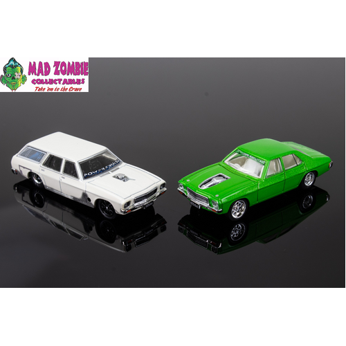 Oz Wheels 1/64 Scale Diecast - FSD Power Cruise 100 Holden HQ Twin Set - HQ Station Wagon & HQ 4 Door Monaro - (PRE-ORDER)