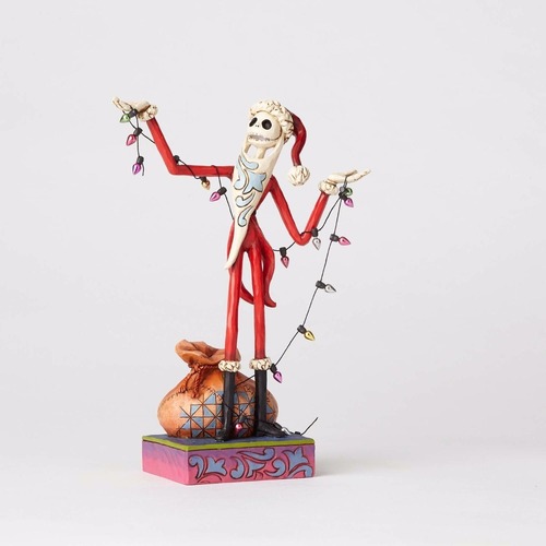 Jim Shore Disney Traditions Nightmare Before Christmas Santa Jack with Christmas Wrapped Up in Christmas Spirit Statue