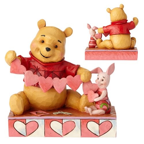 Jim Shore Disney Traditions - Winnie the Pooh - Pooh and Piglet Heart Handmade Valentines Statue