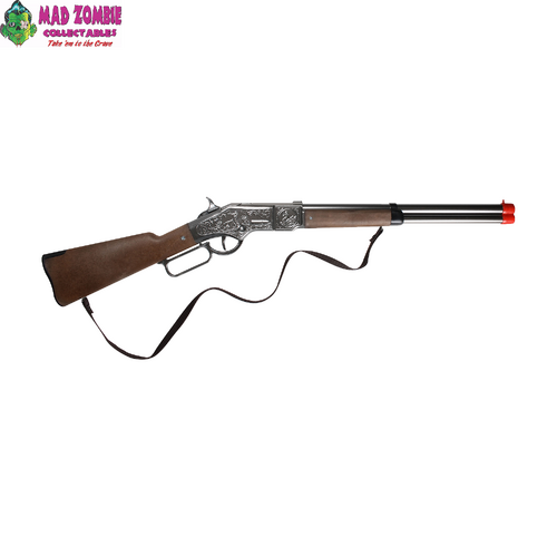 Gonher - Winchester Rifle - 8-Shot - 82 cm - Diecast Metal - Brown/Nickel accent and lever action (Cap Gun)