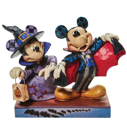 Jim Shore Disney Tradition - Mickey & Minnie Mouse - Terrifying Trick or Treaters Statue