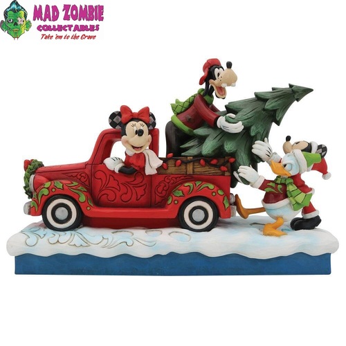 Jim Shore Disney Traditions - Mickey & Friends - Christmas FAB 4 with Truck Statue