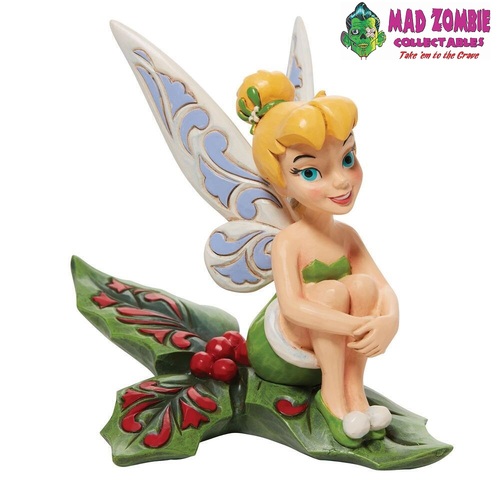 Jim Shore Disney Traditions - Peter Pan - Tinkerbell Sitting on Holly Statue
