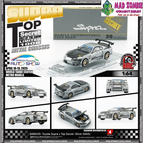 BM Creations 1/64 Scale - Toyota Supra X Top Secret (Silver) -  (PRE-ORDER)