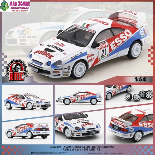 BM Creations 1/64 Scale - Toyota Celica ST205 -Rallye Sanremo -Rallye d'Italia 1996 LHD_#21 (ESSO) -  (PRE-ORDER)