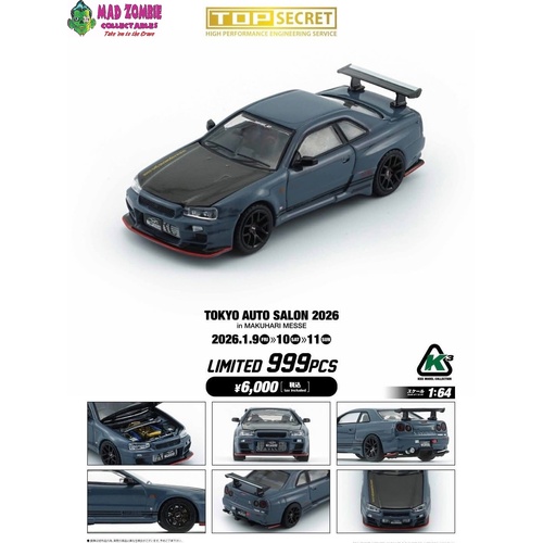 BM Creations 1/64 Scale - Top Secret 35 GT-R - GOLD w/Carbon Bonnet (TAS JP26) Limited (RHD) (Limited to 999 Pieces World Wide)- (PRE-ORDER)