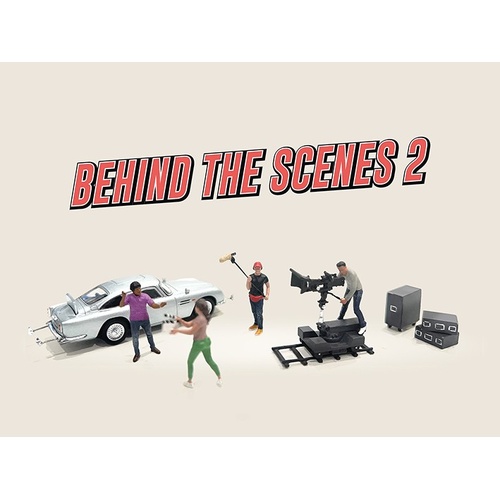American Diorama 1/64  -  Behind the Scenes 2 (Include 4 figures & 5 accessories total 9 pieces) - PRE-ORDER