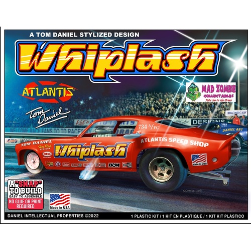 Atlantis Models 1/32 Snap Tom Daniel Whiplash Camaro Funny Car Plastic Model Kit