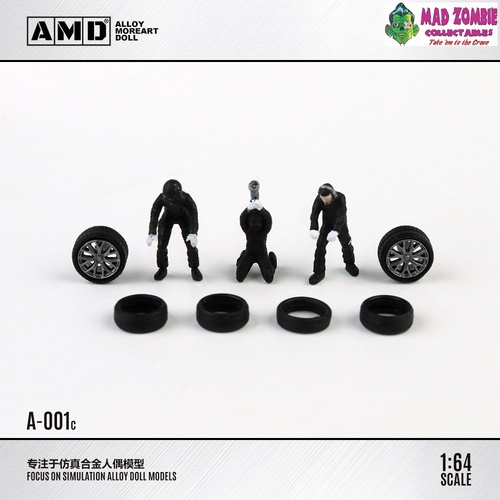MoreArt 1/64 Scale - Black Car Mechanic Alloy Figure Set - (PRE-ORDER)