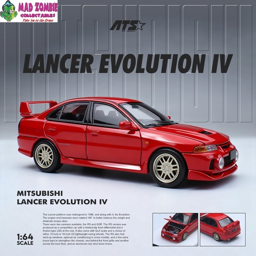 ATS 1/64 - Mitsubishi EVO 4th Generation - Red - (PRE-ORDER)